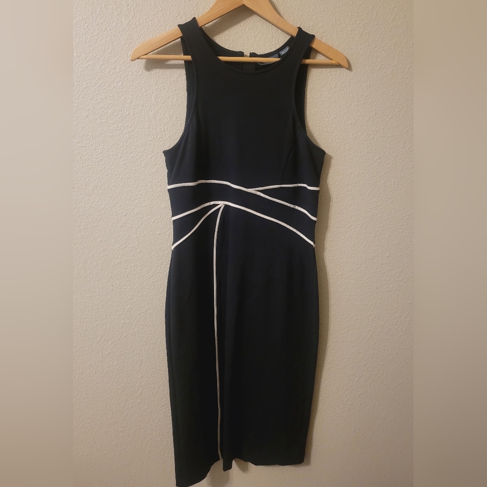 Maeve Black Dress with White Accents
